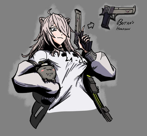 Botan with a gun